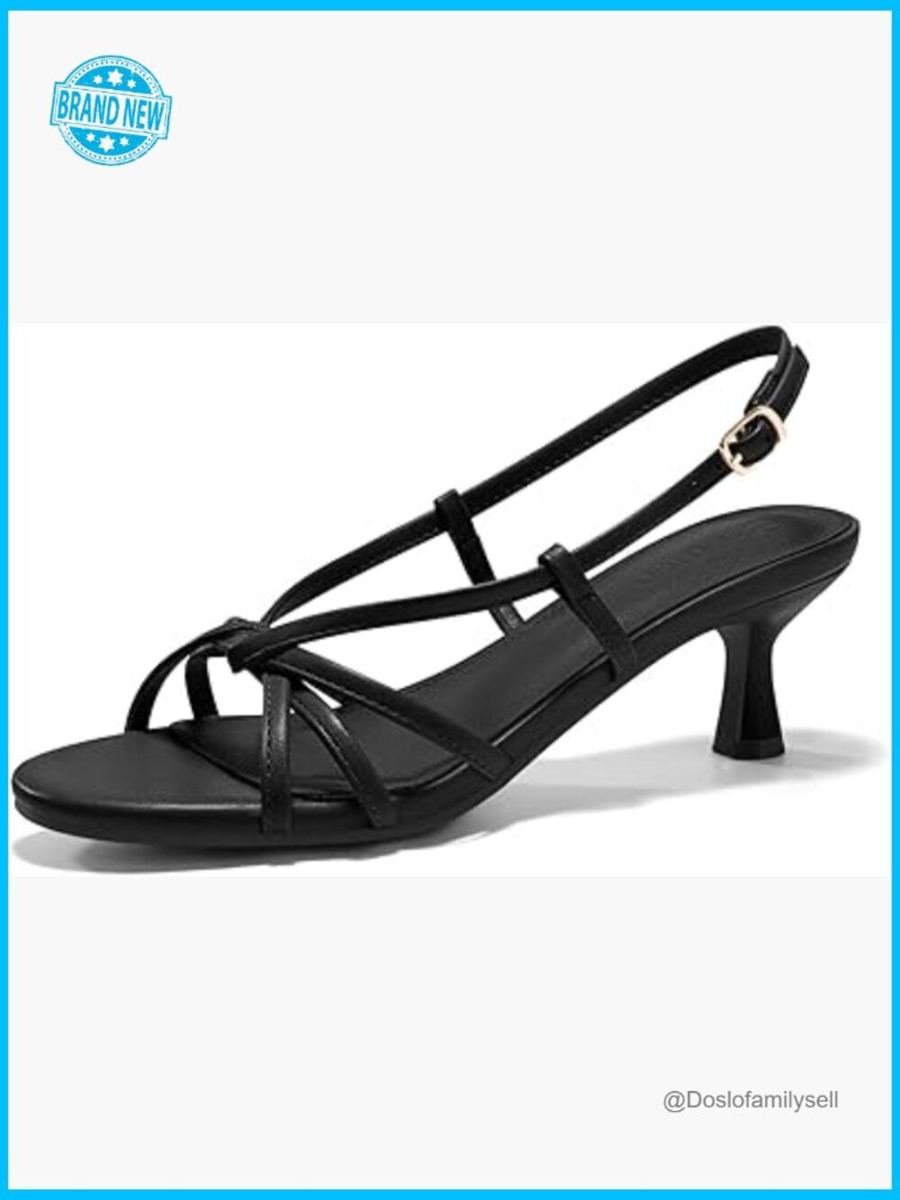 Strappy Slingback Kitten Heels Sandals Open Toe Buckle Strap Summer Dress Shoes
